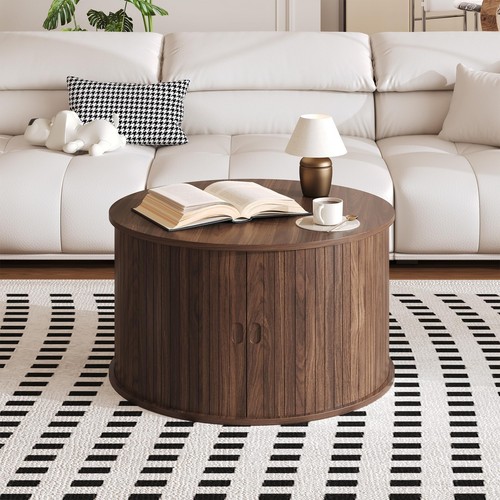 Round coffee table fluted - round,